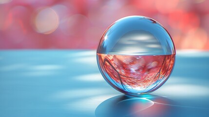 Poster - Raster version of Glass Glossy Sphere on abstract background.