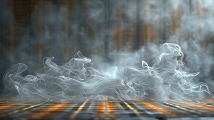 Poster - The smoke is transparent and the background is plaid