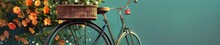 An Animated 3D Model Of A Charming Vintage Bicycle, With A Basket Full Of Flowers And A Bell That Giggles