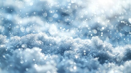 Poster - A white checkered background with snowflakes blown by the wind. A white dust light background.