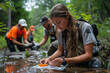 A captivating image of volunteers participating in a citizen science project, collecting data on wildlife populations and habitat quality to inform conservation efforts.