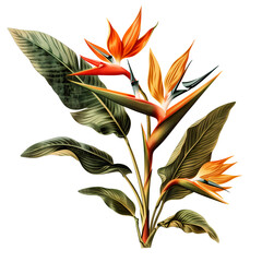 Isolated illustration of bird of paradise plant