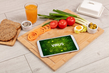 Canvas Print - Healthy Tablet Pc compostion, immune system boost concept concept