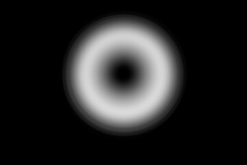 White blurry ring isolated on black background. 