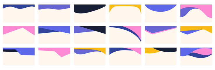 compilation of assorted shapes suitable for web page headers or footers. design template acting as a