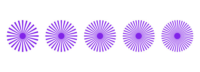 Poster - Set of purple radial stripes – A set of simple purple sunbursts isolated on a transparent background