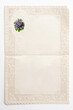 Vintage Greetings Card with Elegant Floral Embellished Lace Border