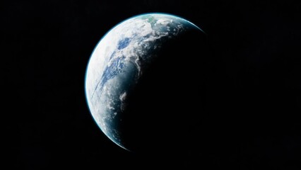 Wall Mural - blue planet in space. universe and planet. 3d-rendering. animation