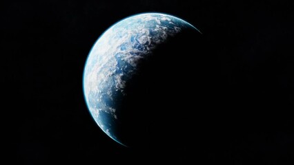 Wall Mural - blue planet in space. universe and planet. 3d-rendering. animation