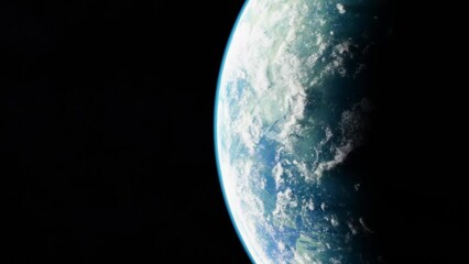 Wall Mural - blue planet in space. universe and planet. 3d-rendering. animation