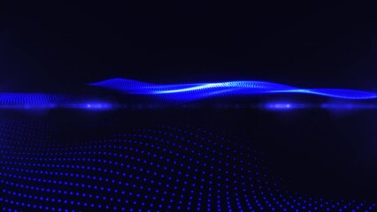 Wall Mural - abstract blue digital waves seamlessly flowing surrounded by soft blue light. technology, science, a