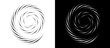 © Mykola Mazuryk - Modern abstract background. Halftone dots in spiral. Round logo, design element or icon. A black figure on a white background and an equally white figure on the black side.