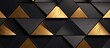 Abstract geometric background with black and golden concrete tile.
