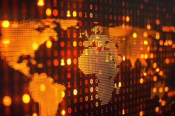 Poster - a computer screen displays a map of the world with a lot of dots