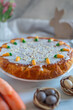 Easter carrot cake, american carrot cake decorated fondant carrots