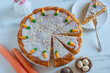 Easter carrot cake, american carrot cake decorated fondant carrots