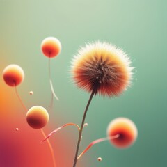 Wall Mural - 3d illustration. abstract flower background. 3d illustration. abstract flower background. 3d illustration of dandelion flowers with a blurred background.