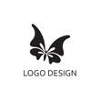 simple black butterfly for logo design