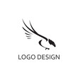 simple black eagle for logo design