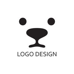 Wall Mural - simple black bear face for logo design