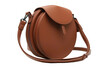 Brown Round Crossbody Bag Isolated on Transparent background.