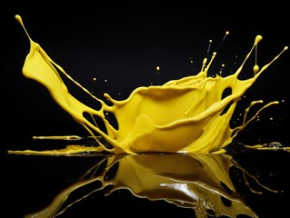 Yellow paint splash against black background
