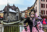 Fototapeta  - Disguised person - Annecy Venetian Carnival 