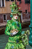 Fototapeta  - Green Disguise, Venice Carnival