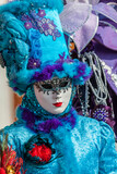 Fototapeta  - Blue Venetian Disguise, Venice Carnival