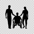 Man in wheelchair vector illustration