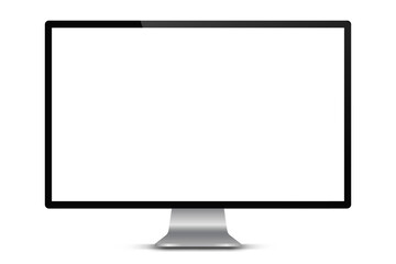 Poster - 3d high quality realistic device mockup. Computer monitors, laptops, tablets and mobile phones. Electronic gadgets isolated on white background for ui ux, presentation, mobile apps