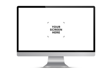 Aufkleber - 3d high quality realistic device mockup. Computer monitors, laptops, tablets and mobile phones. Electronic gadgets isolated on white background for ui ux, presentation, mobile apps