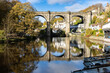 Knaresborough and River Nidd with a perfect reflection of the viaduct