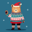 Cute Bear wearing a tacky Christmas sweater