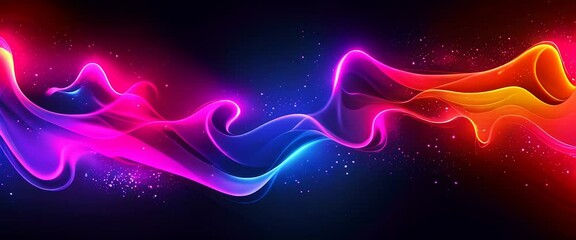 Wall Mural - background of vibrant abstract energy flow in neon colors