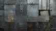 High-resolution image of a weathered metal wall with riveted plates, suitable for backgrounds