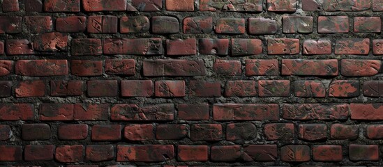 Canvas Print - Detailed close up of a brick wall showcasing the intricate brickwork and building material. The contrast between the bricks and the grass in the foreground creates a visually appealing facade