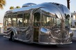 Spacious Silver tourist bus. Modern big vehicle. Generate Ai