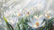 Illustration of sun rays falling on white daffodils. Flowering flowers, a symbol of spring, new life.