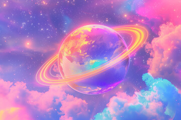 Wall Mural - Planets, stars and galaxies in outer space