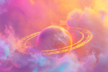 Wall Mural - Planets, stars and galaxies in outer space