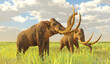 Columbian Mammoth on Grassy Plain - The Columbian Mammoth lived during the Pleistocene Period of North America.