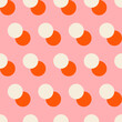 Retro polka dots seamless pattern. Pink, red and white geometric pattern. 