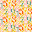 Vector repeat pattern design with colorful numbers. Back to school. Seamless pattern. Vector illustration.