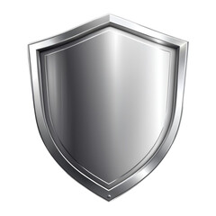 a silver metal shield on isolated transparent background png. generated with ai