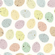 Vector illustration. Happy Easter. Seamless pattern with Easter eggs in pastel colors on a light background. Wrapping paper, printing on fabric, wallpaper