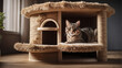 A cat bed house made from eco-friendly, natural materials.