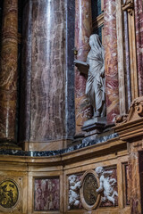 Wall Mural - Detail of church Santa Maria Maddalena dei Pazzi with veiled statue of penance among colored marble, Florence ITALY