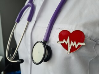 Red Heart With Stethoscope Attached