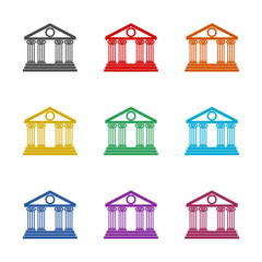 Poster - Bank building icon isolated on white background. Set icons colorful